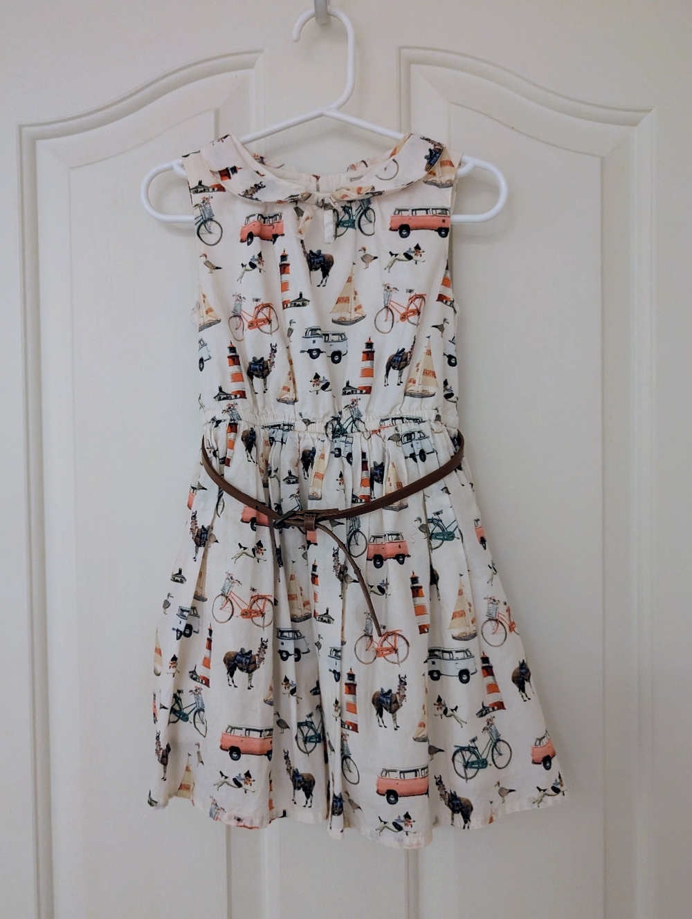 Next Seaside Print Dress Size 3 100% Cotton